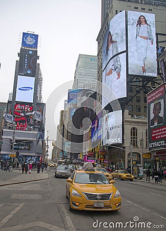 New York City taxi at the Times Square in Manhattan