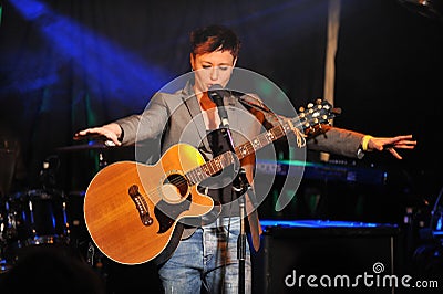 NEW YORK- FEBRUARY 27: Music group ELLYNA GRAYPEL performs on stage during Russian Rock Festival at Webster Hall