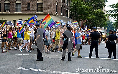 NEW YORK - JUNE 26 : The gay pride parade after passing the same sex