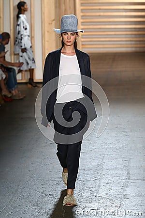 NEW YORK, NY - SEPTEMBER 06: A model walks the runway at the Tibi fashion show