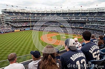 Baseball fans at Yankee Stadium