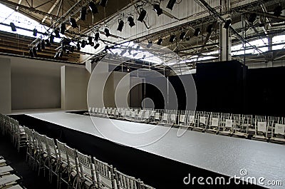 NEW YORK- OCTOBER 16: Empty runway for Claire Pettibone bridal show for Fall 2013 during NY Bridal Fashion Week