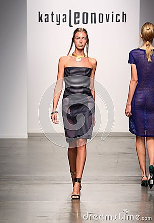 NEW YORK - SEPTEMBER 06: A Model walks runway for Katya Leonovich Spring Summer 2015 fashion show