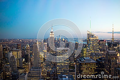 New York skyline at night.