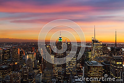 New-York skyline during sunset