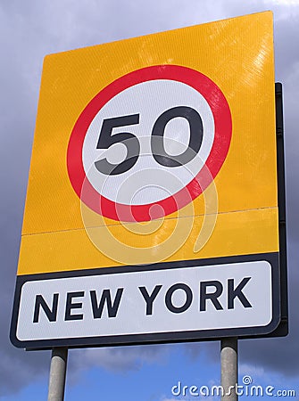 New York speed sign