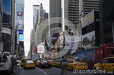 New York Taxis on Times Square