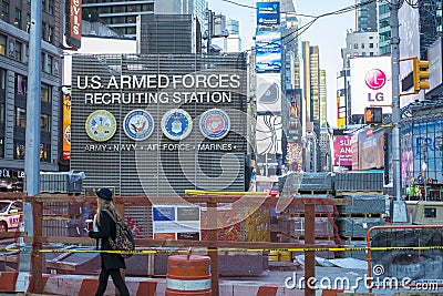 NEW YORK, US - NOVEMBER 25: Army recruitment centre in Times Squ