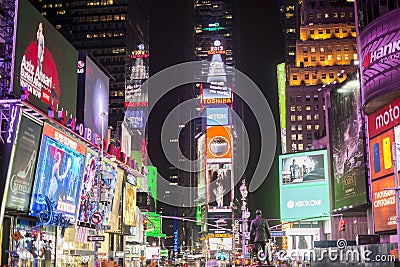 NEW YORK, US - NOVEMBER 22: Busy Times Square at night. November