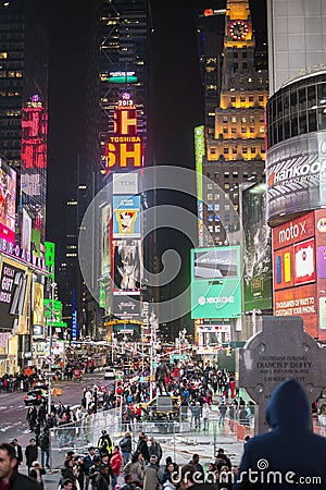 NEW YORK, US - NOVEMBER 22: Busy Times Square at night. November