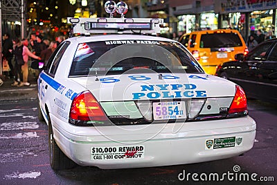 NEW YORK, US - NOVEMBER 22: Detail of rear of New York Police ca