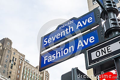 NEW YORK, US - NOVEMBER 23: Seventh Avenue and Fashion Avenue st