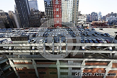 Port Authority Terminal Rooftop Parking and Skyscrapers Manhatta