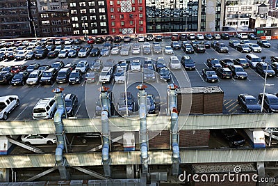 Port Authority Terminal Rooftop Parking and Skyscrapers Manhatta