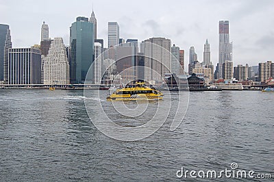 New York Water Taxi and New York Skyline