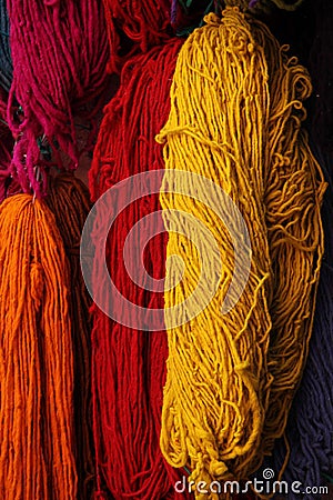 Newly dyed wool Morocco