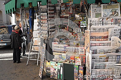 News agent kiosk in Rome