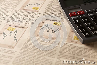 Newspaper stock market with calculator