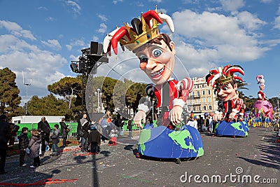 NICE, FRANCE - FEBRUARY 26: Carnival of Nice in French Riviera. This is the main winter event of the Riviera.