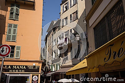 Nice France Street shops and restaurants