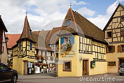 Nice little houses in Eguisheim village in France