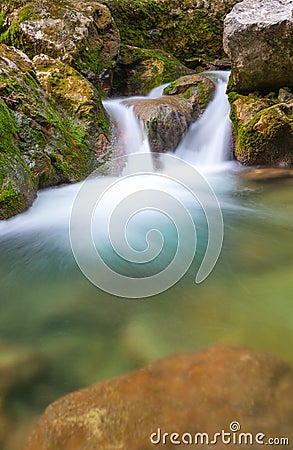 Nice small waterfall on mountain stream