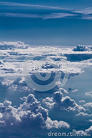 Nice view to cloud sky from airplane window