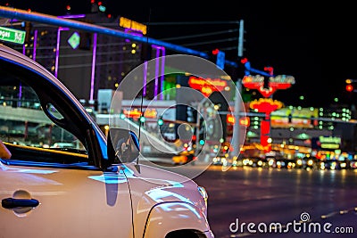 Night driving through Las Vegas Strip