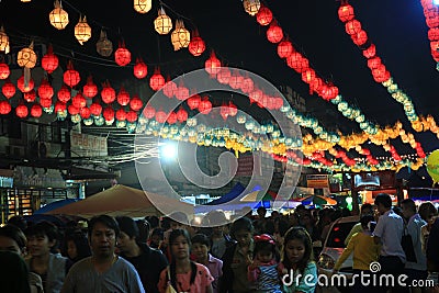 Night lights festival in Thailand.