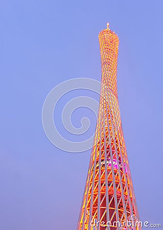 Night scene canton tower in china