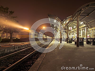 Night scene train station