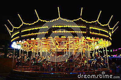 Night time merry go round