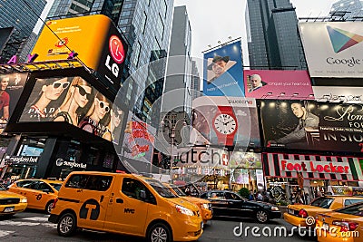 Night traffic in New York City Midtown Manhattan