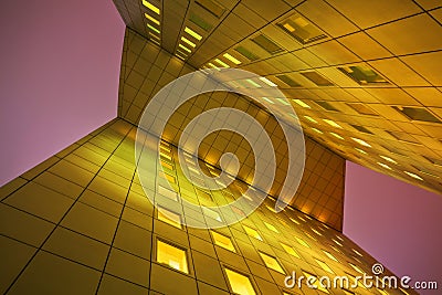 Night view of an office building