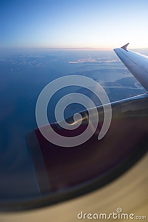 Night view Out Of Airplane