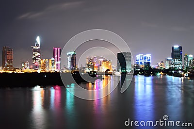 Night view of Saigon City, Vietnam