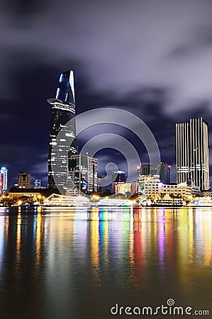 Night view of Saigon City, Vietnam