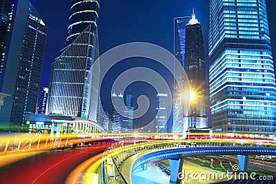 Night view of Shanghai City Beautiful