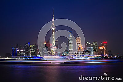 Night view of Shanghai Oriental Pearl TV Tower