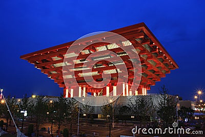 Night view of Shanghai World Expo China Pavilion