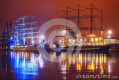 Night view of Tall Ships