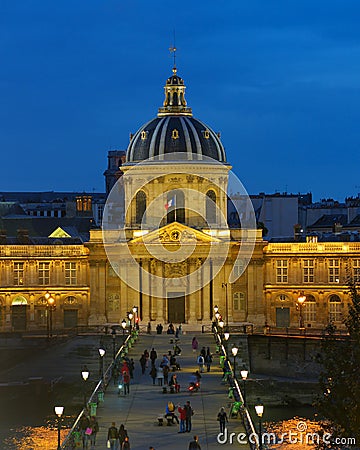 Night view to the Institut de France, Paris