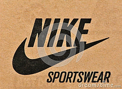 Nike brand and logo on cardboard