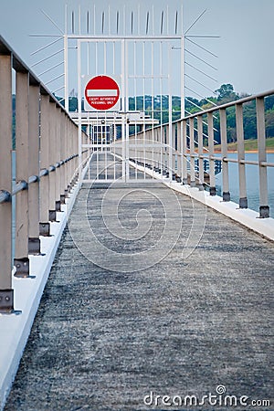 No entry sign on iron gate