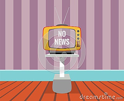 No news - vector drawing of a TV SET with no-news screen.