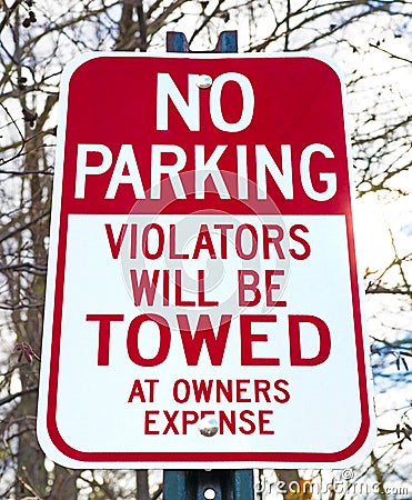 No Parking sign
