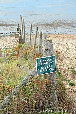 No public right of way on beach area