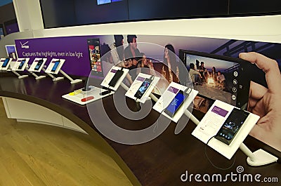 Nokia smart phones in Microsoft store