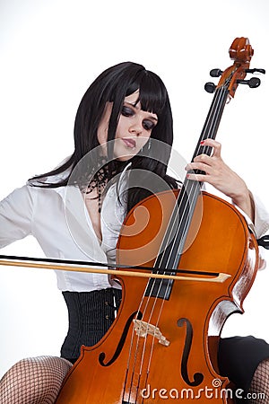 <em>大提琴女孩</em>使用浪漫 免版税库存照片 - 图片: 1