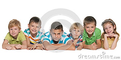 六个孩子 库存照片 - 图片: 34923593